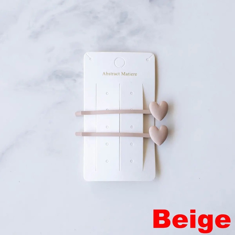 Tiepology 3D Heart Hair Bobby Pins Set